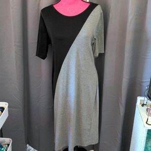 LuLaRoe Stretchy Black Gray Dress Plus Sz 2XL Back to Office